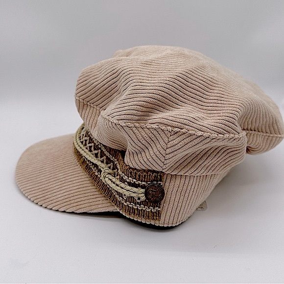 NWT Free People Peter Grimm Ivory Embellished Military Hat One Size - Picture 5 of 11